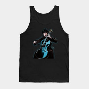 Wednesday Friday Addams Playing Cello Tank Top